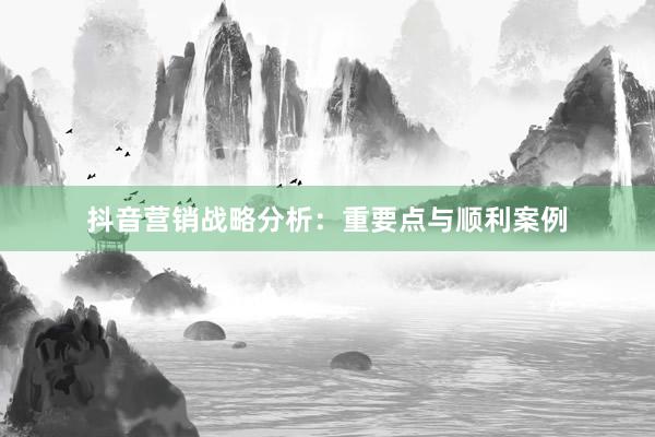 抖音营销战略分析:重要点与顺利案例