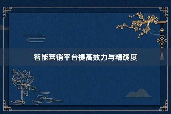 智能营销平台提高效力与精确度